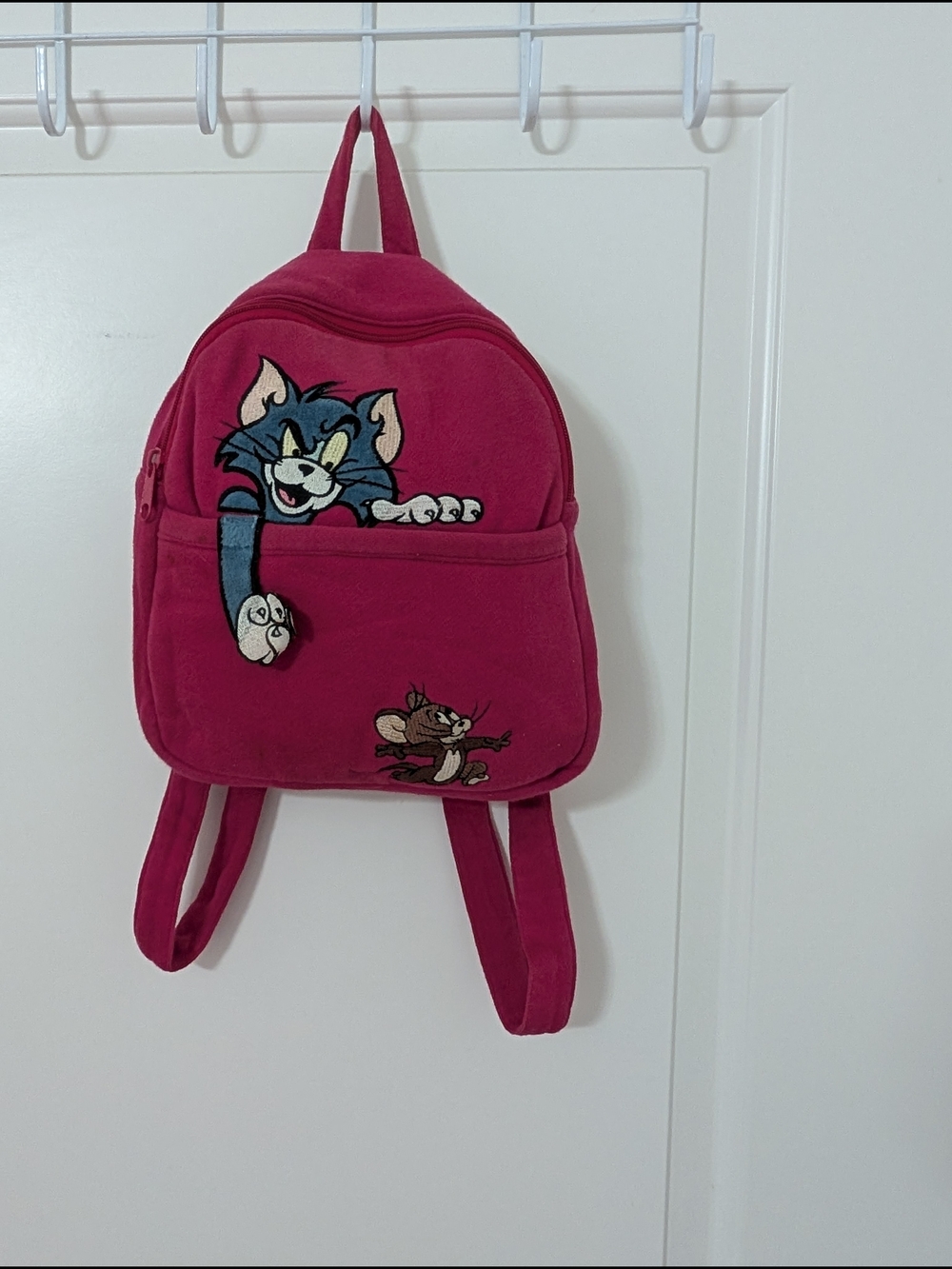 Vintage 1997 Warner Bros. Kids Magenta Tom & Jerry Backpack